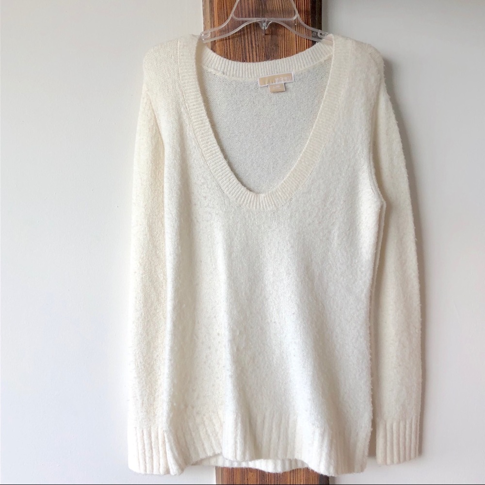 Michael Kors Cream Knit Long Sweater- Size L